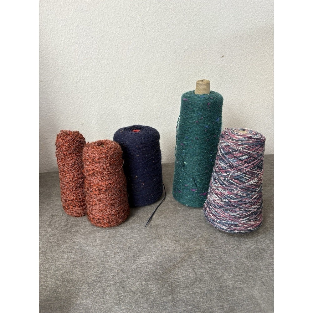 Lot 5 Cones Yarn for Knitting Machines Various Brands & Weights Speckled‎ Colors